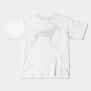 Whippet Wordcloud for Lighter Backgrounds Kids T-Shirt